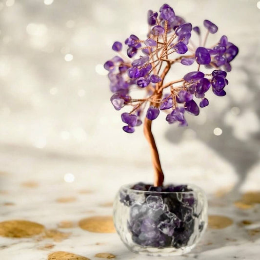Dekorativer Amethyst Baum im Topf – Kristallkunst für Ruhe & Balance
