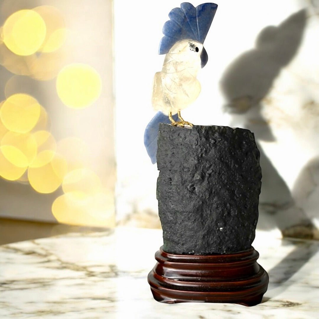 Amethyst Druse mit Bergkristall Vogel - CrystalScents