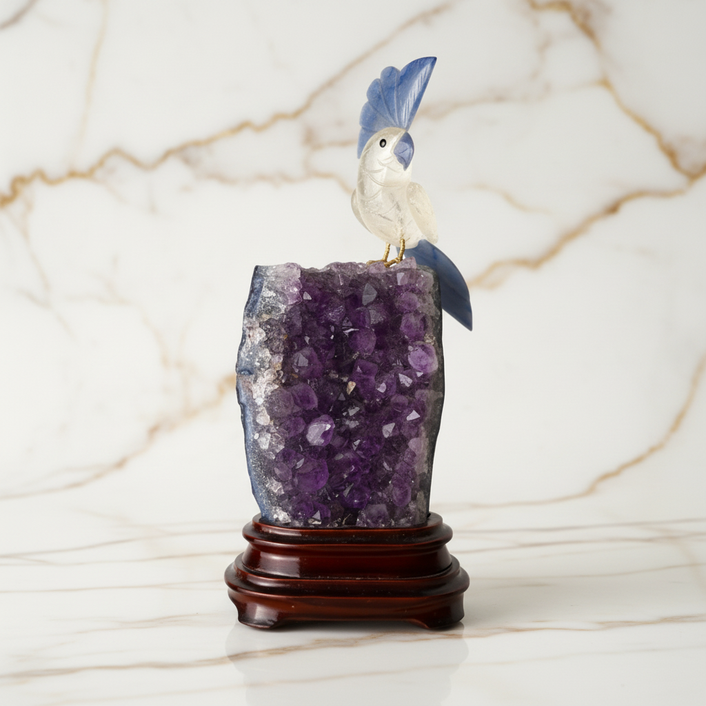 Amethystdruse Marmor komplett - Detail