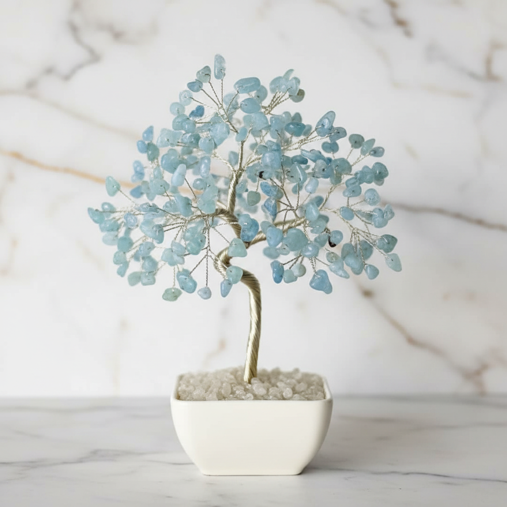Aquamarin-Baum Marmor Nahaufnahme