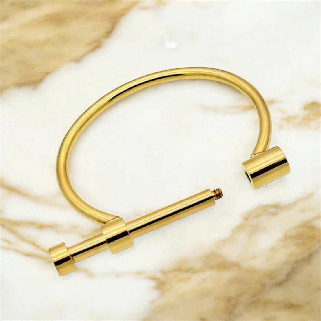 Armreif mit Stabschraube Gold - CrystalScents