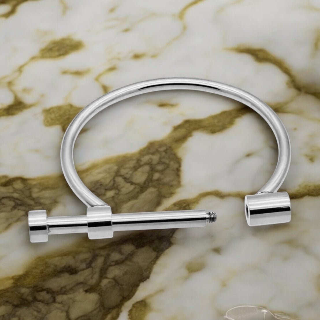 Armreif mit Stabschraube Silber - CrystalScents
