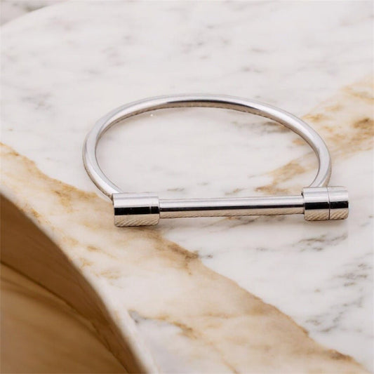 Armreif mit Stabschraube Silber - CrystalScents