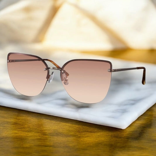 Auffällige Cateye Sonnenbrille in braun - CrystalScents