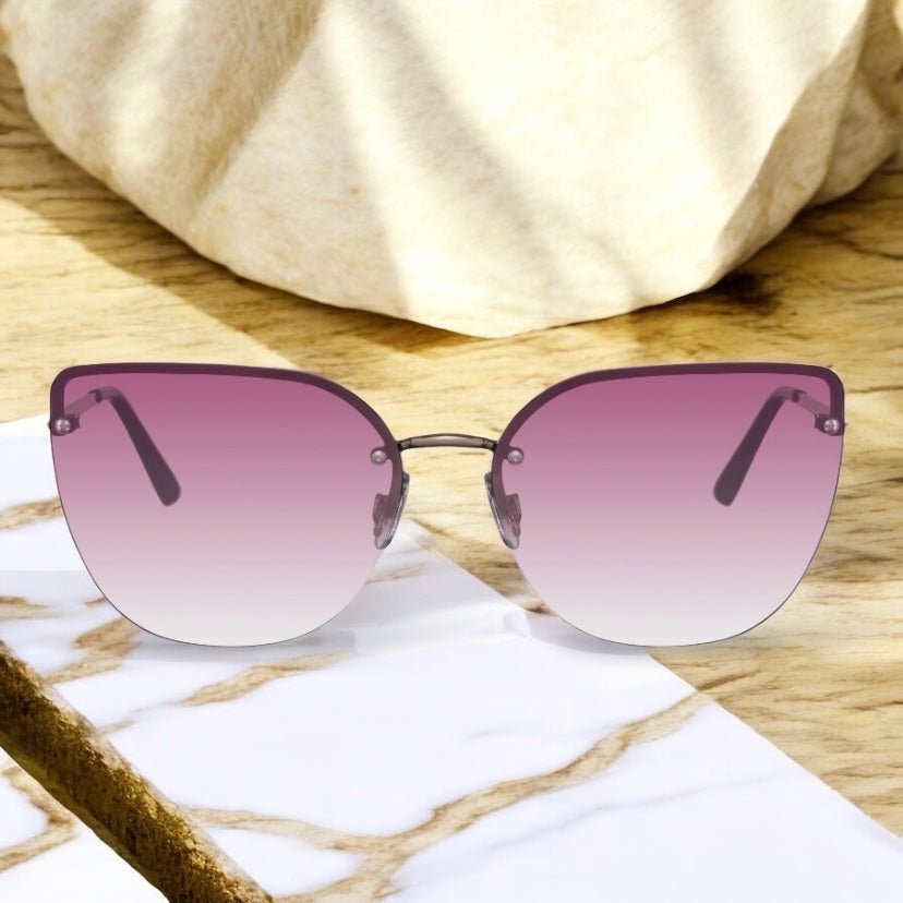 Auffällige Cateye Sonnenbrille in pink - CrystalScents