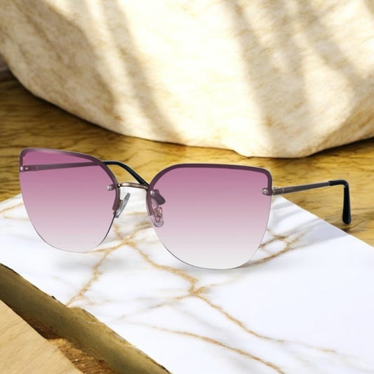 Auffällige Cateye Sonnenbrille in pink - CrystalScents