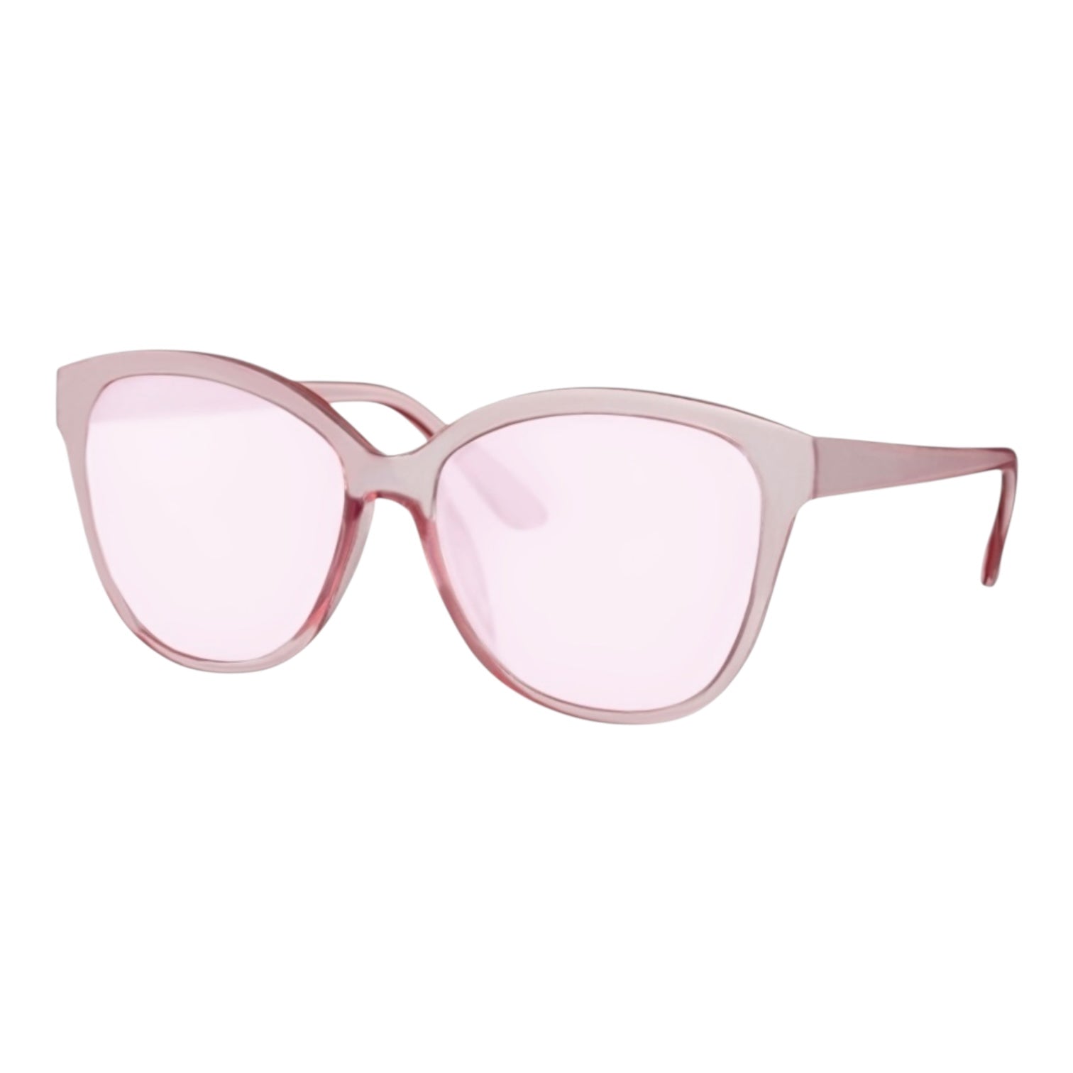 Auffällige durchsichtige Cateye Sonnenbrille in pink - CrystalScents