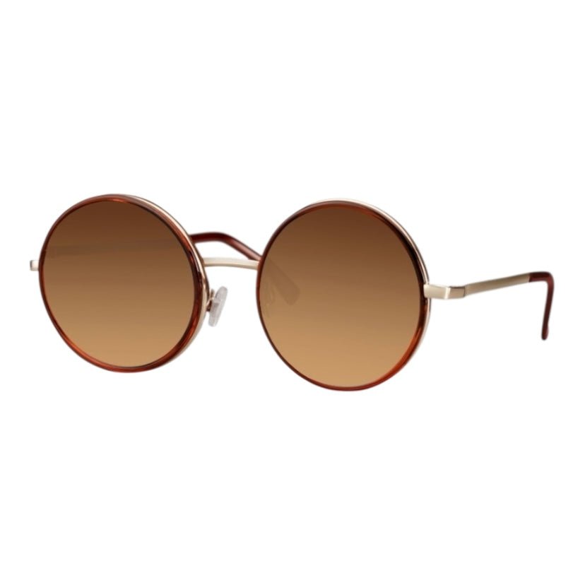 Auffällige runde Sonnenbrille in braun - CrystalScents