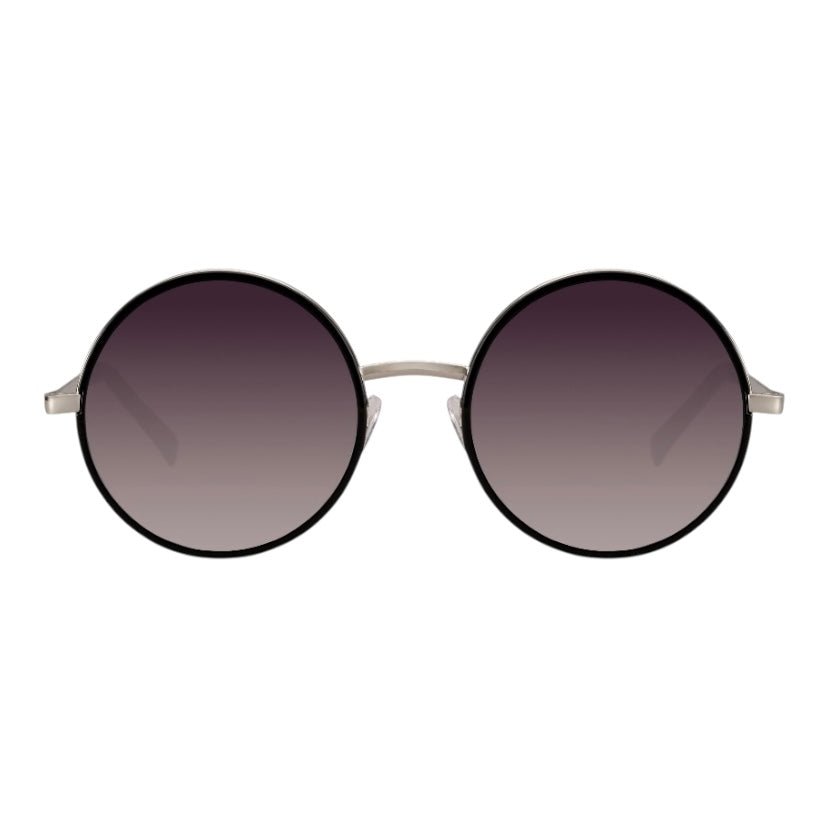 Auffällige runde Sonnenbrille in schwarz - CrystalScents