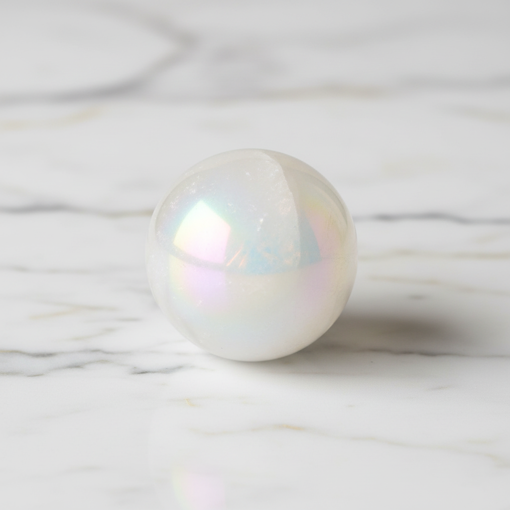 Aura Bergkristall Kugel Marmor 4