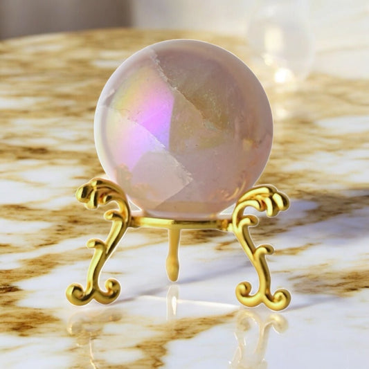 Aura Rosenquarz Kugel - CrystalScents