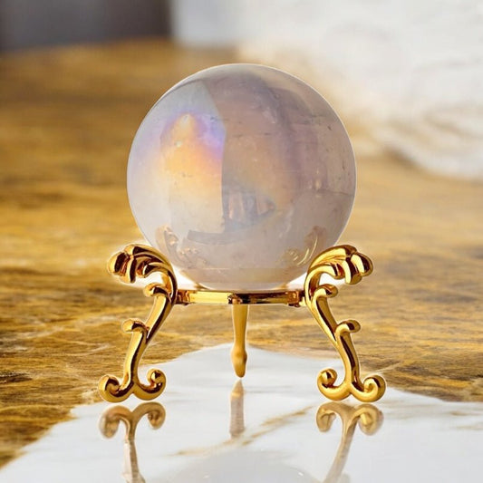 Aura Rosenquarz Kugel - CrystalScents