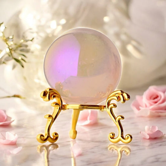 Aura Rosenquarz Kugel - CrystalScents