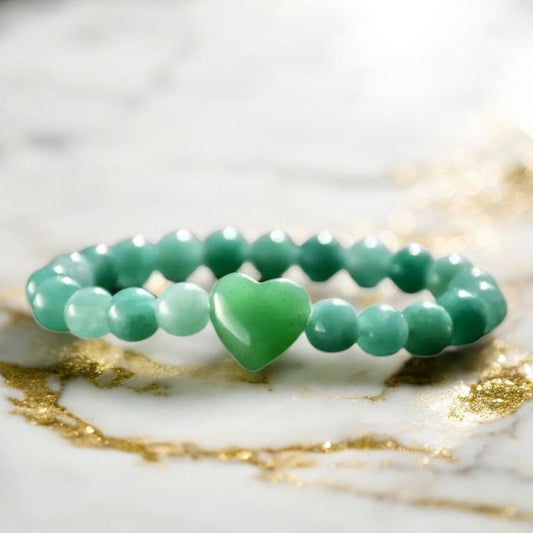 Aventurin Kugelarmband mit Herz - CrystalScents