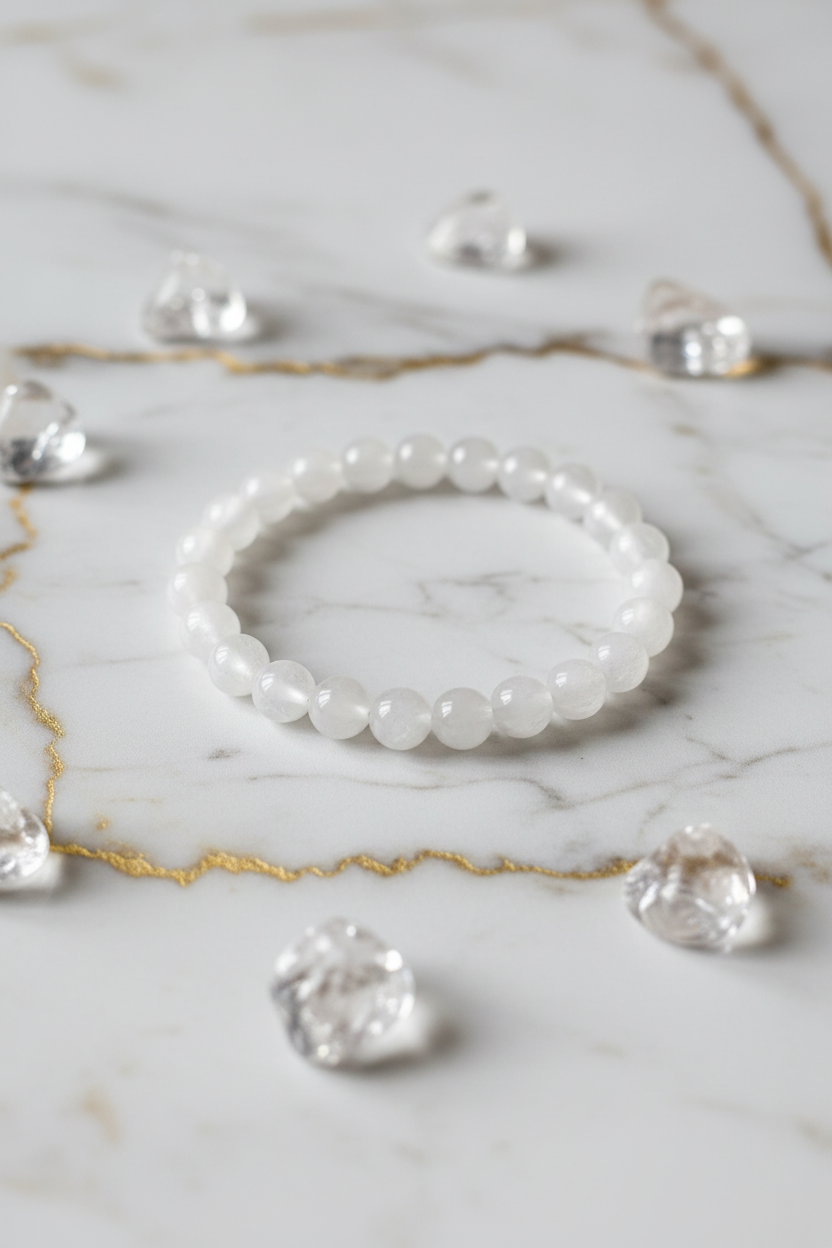 Bergkristall Armband Marmor