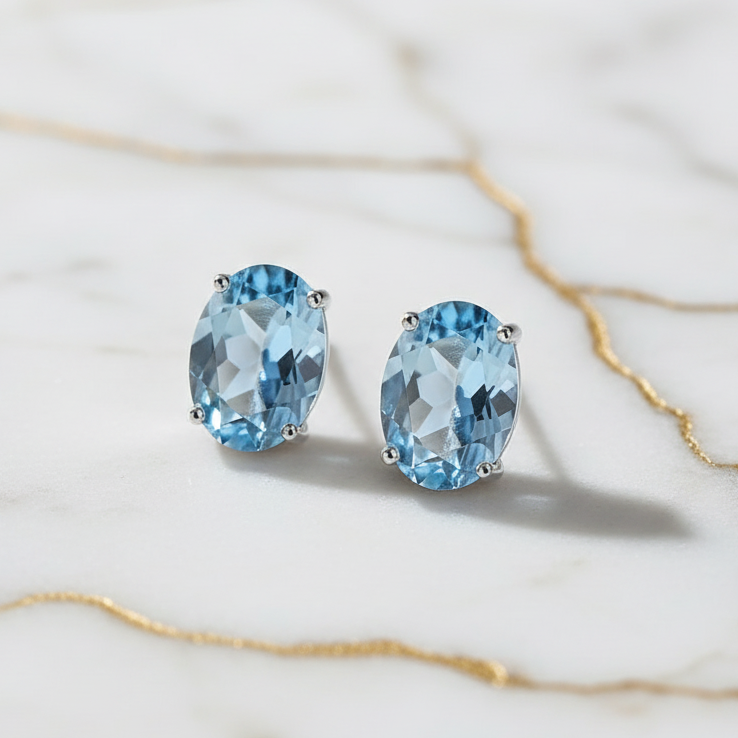 Topas Ohrringe – in himmlischem Blau