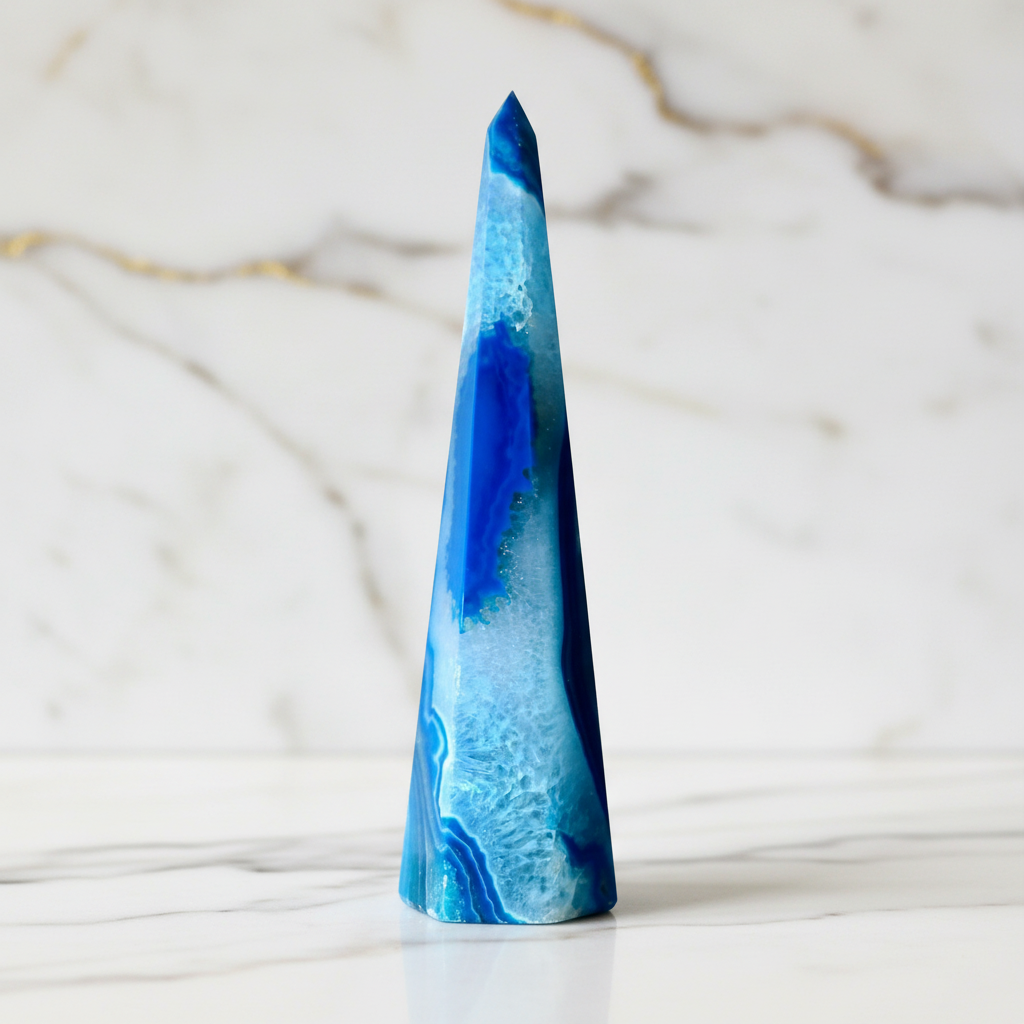 Blauer Achat-Obelisk Marmor 6