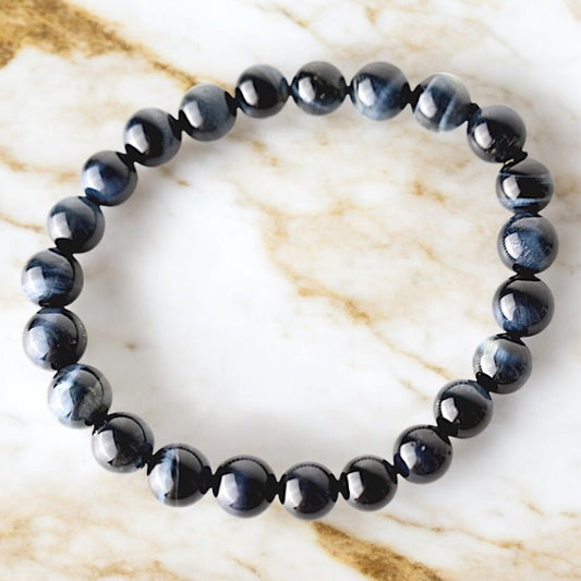 Blaues Tigerauge (Falkenauge) Armband - CrystalScents