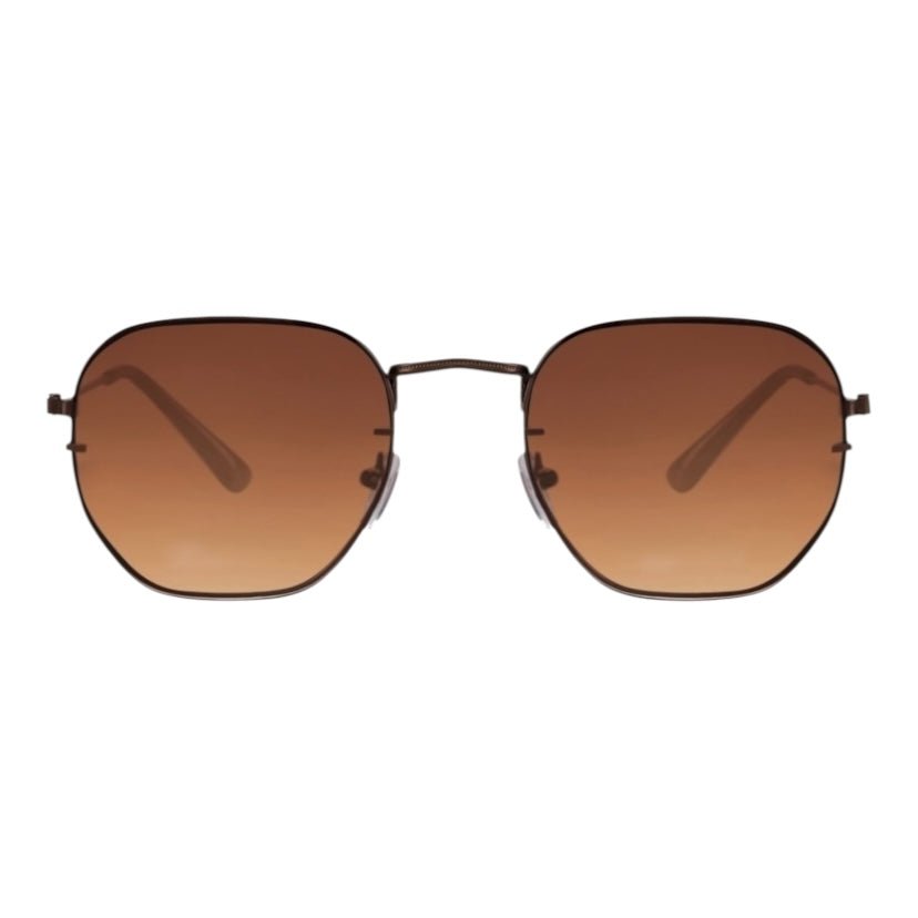 Braune Sonnenbrille mit schwarzem Rahmen - CrystalScents