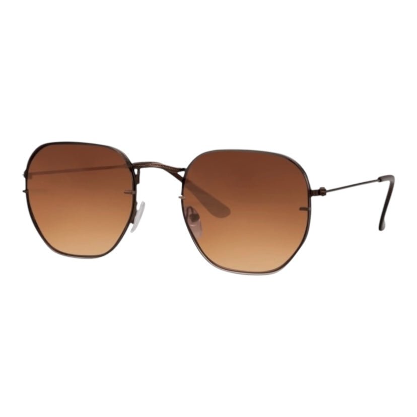 Braune Sonnenbrille mit schwarzem Rahmen - CrystalScents