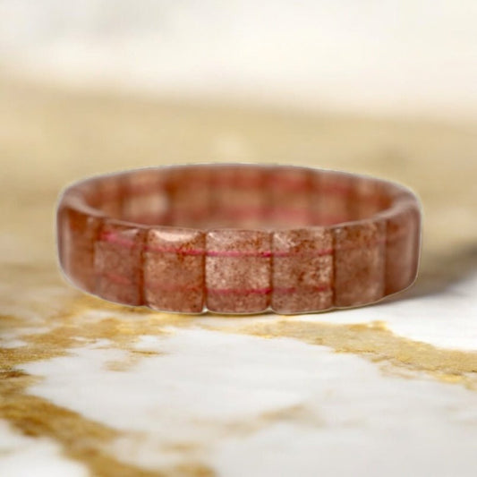 Breites Erdbeerquarz Armband - CrystalScents