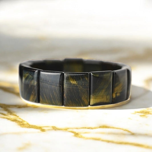 Breites Falkenauge Armband - CrystalScents