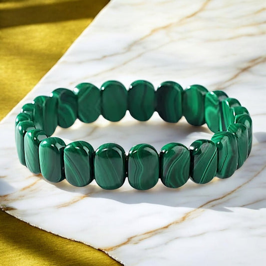 Breites Malachit Armband - CrystalScents