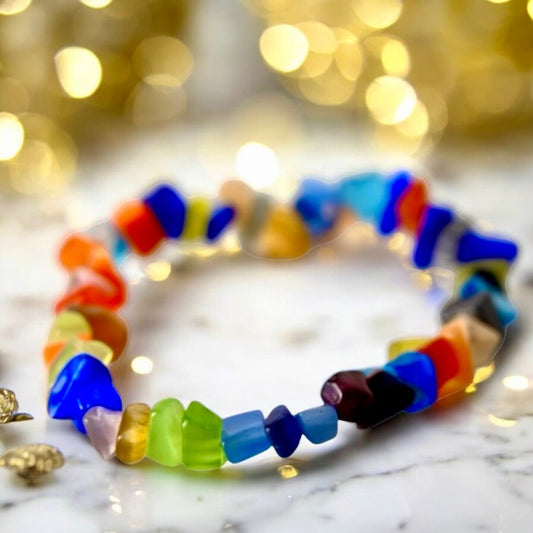 Buntes Katzenauge Splitterarmband - CrystalScents