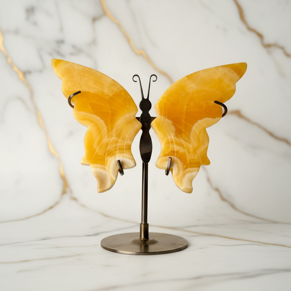 Calcit Schmetterling mit Ständer 2