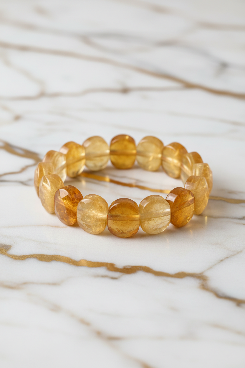 Citrin Armband auf Marmor