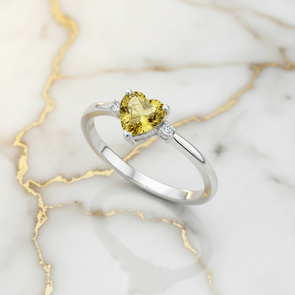 Citrin Ring Diagonal Marmor