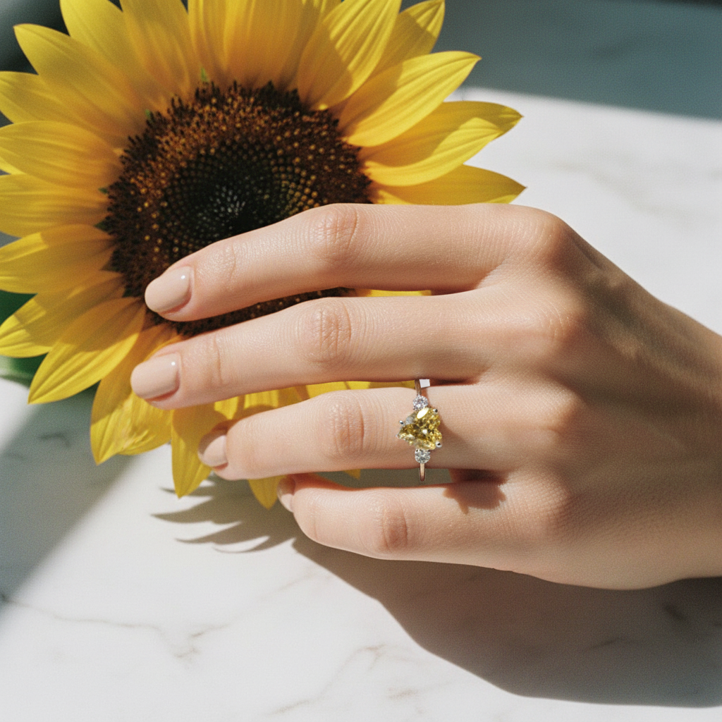 Citrin Ring Ringfinger Sonnenblume 3