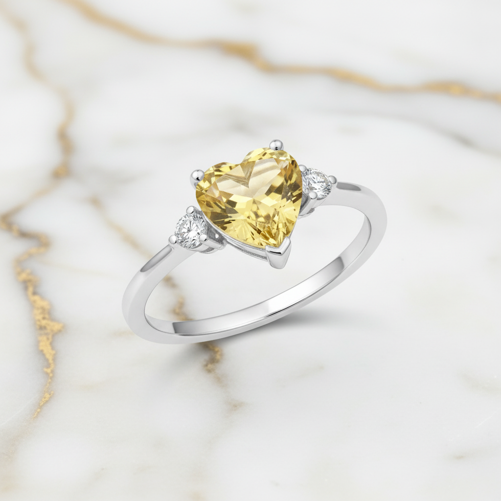 Citrin Ring – Schwebend