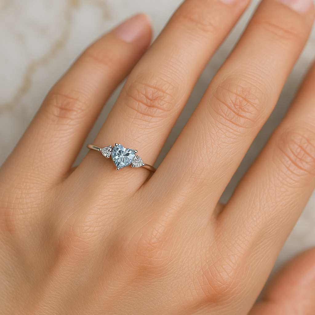 Topas - Silber Ring mit Herz