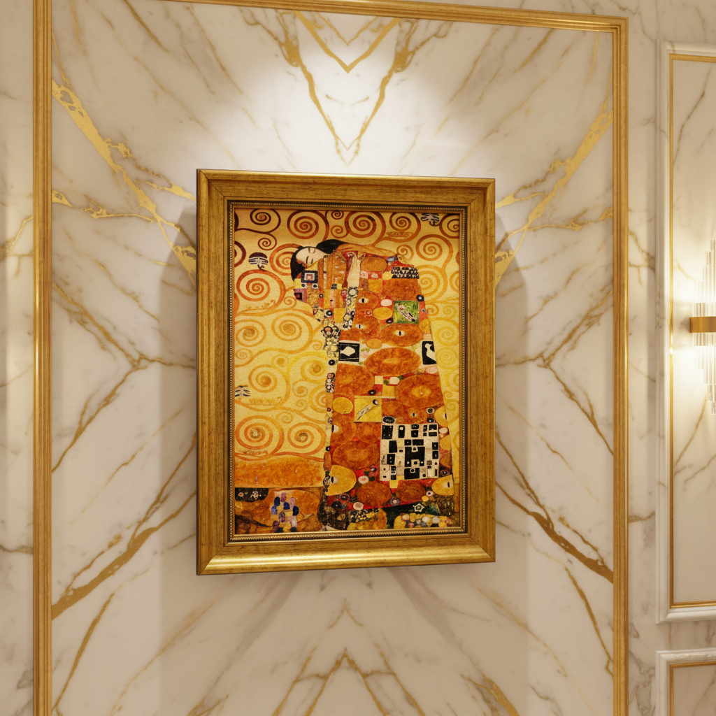 Der Kuss an Marmor-Wand Variation 2