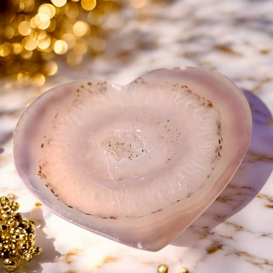 Druzy rosa Achat Herz - CrystalScents