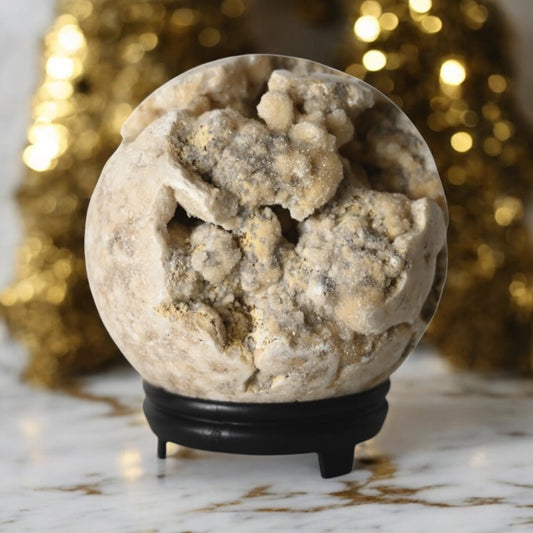 Druzy weiße Kristallkugel - CrystalScents