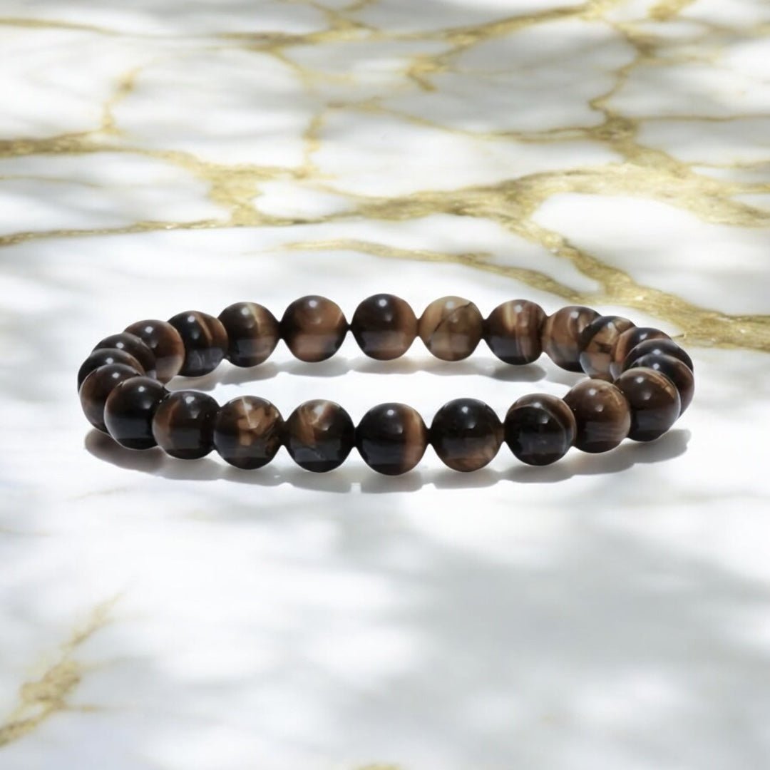 Dunkles Tigerauge Kugelarmband - CrystalScents