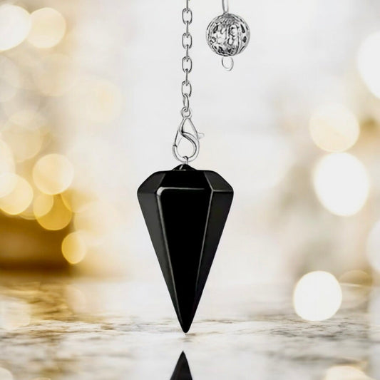 Edelstein Pendel; Obsidian - CrystalScents