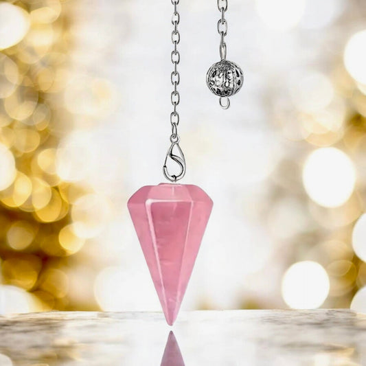 Edelstein Pendel; Rosenquarz - CrystalScents