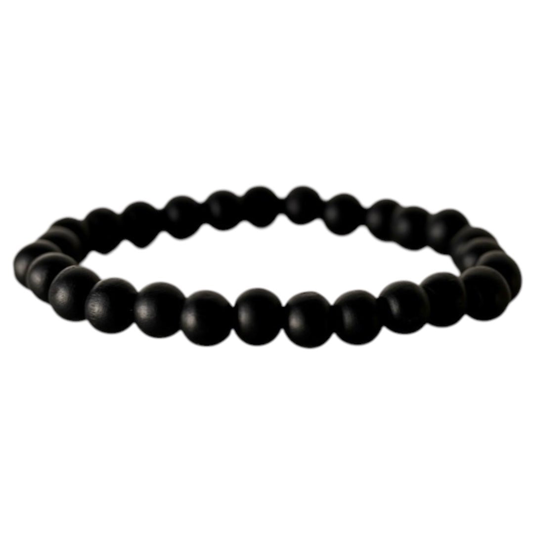 Elastisches Armband mit schwarzen Holzperlen - CrystalScents