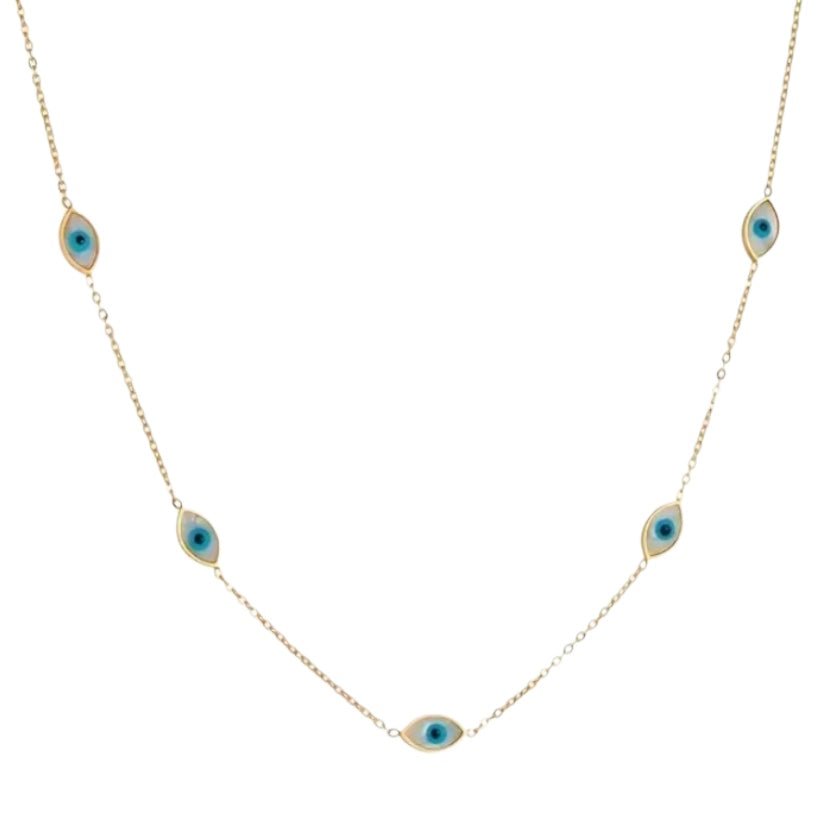 Elegante goldene Halskette „schützendes Auge“ - CrystalScents