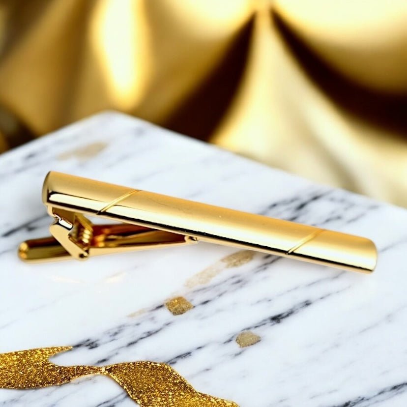Elegante Krawattenklammer Gold - CrystalScents