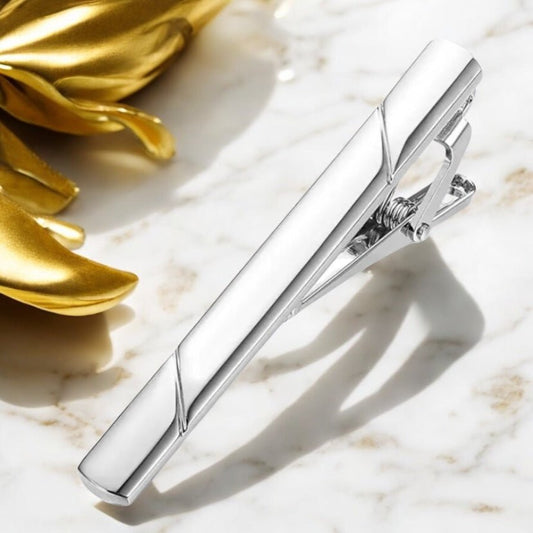 Elegante Krawattenklammer Silber - CrystalScents