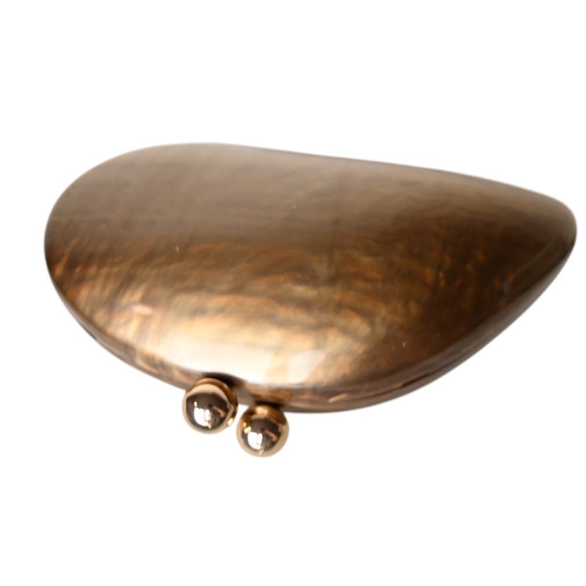Elegante Perlmutt Clutch in Braun - CrystalScents