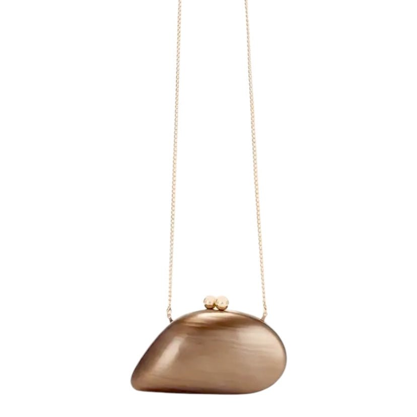 Elegante Perlmutt Clutch in Braun - CrystalScents