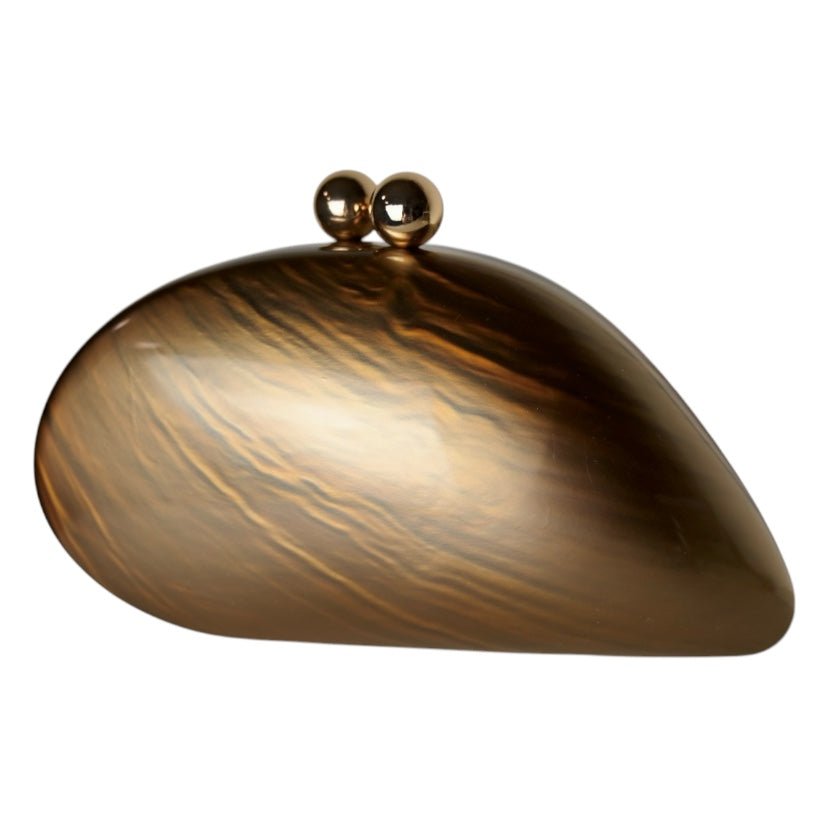 Elegante Perlmutt Clutch in Braun - CrystalScents