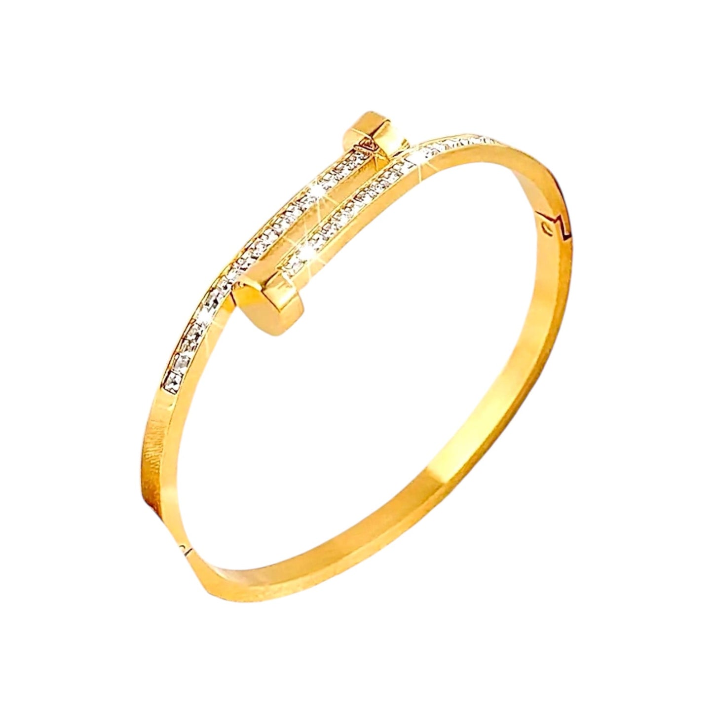 Eleganter Armreif mit Zirkonia Gold - CrystalScents