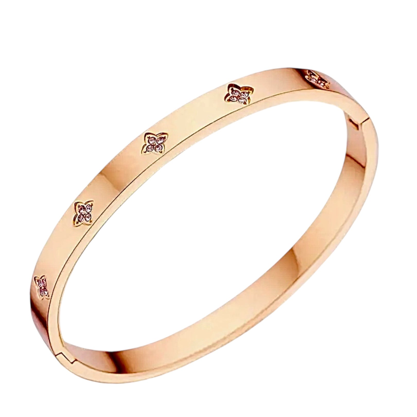 Elegantes Armband mit funkelnden Blüten Roségold - CrystalScents