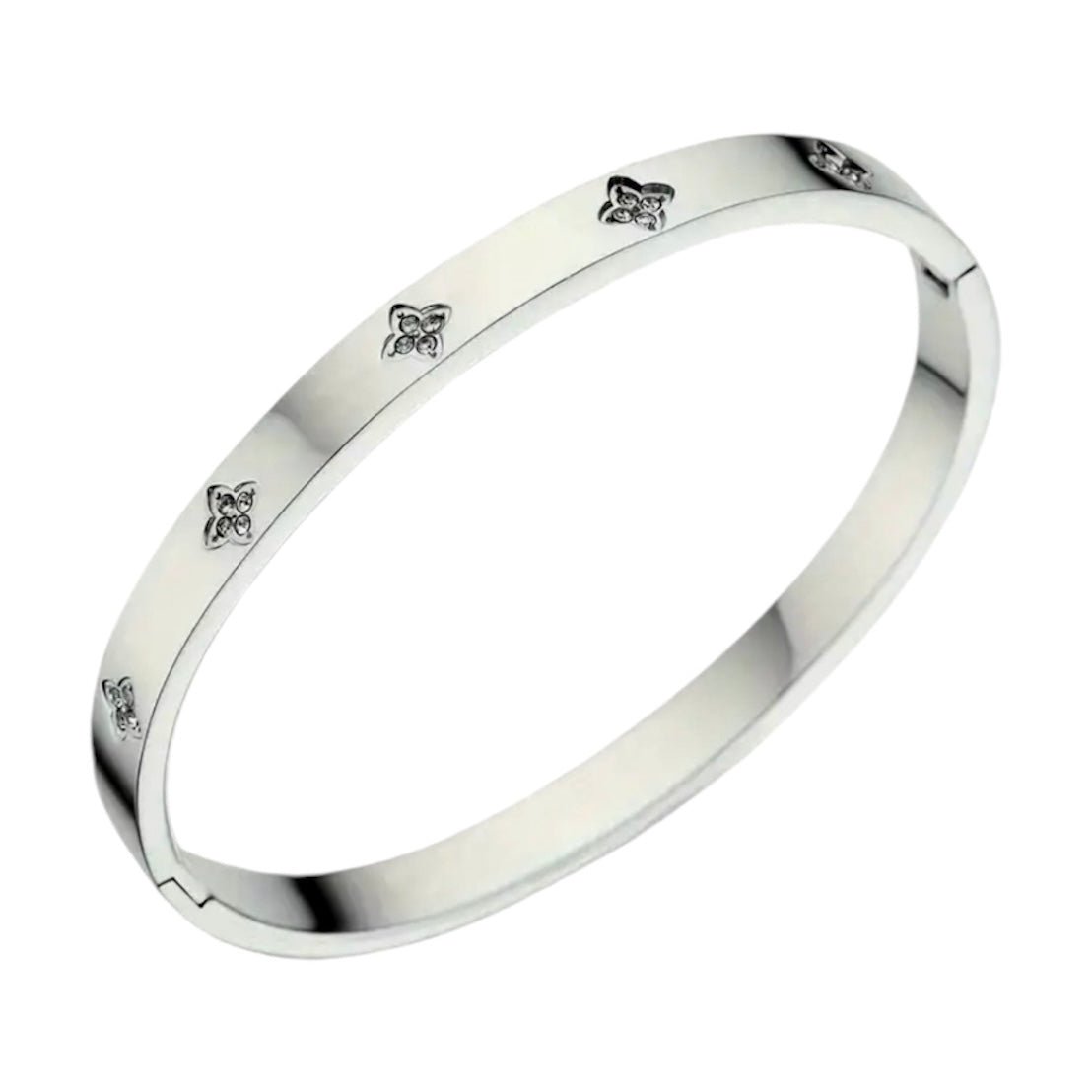 Elegantes Armband mit funkelnden Blüten Silber - CrystalScents